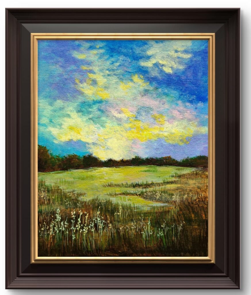 The Sunrise, a painting by m k quadri - artmkq, acrylic colours on 8x10 size canvas board-