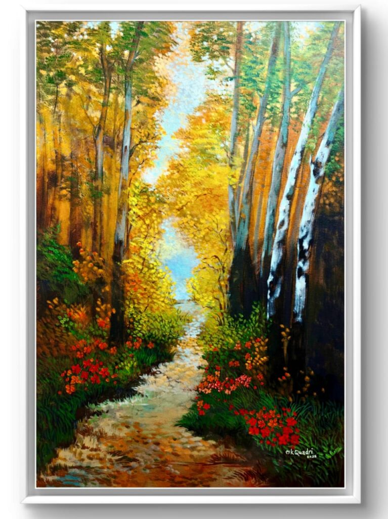 Vibrant Nature, Acrylic on canvas, 24x36 inch, by M K Quadri